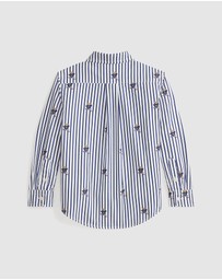 Polo Ralph Lauren - Polo Bear Striped Cotton Poplin Shirt - Kids