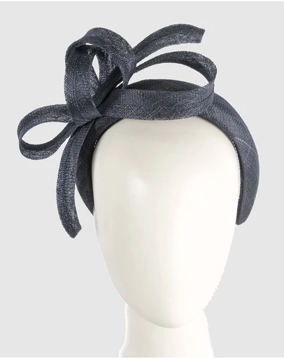 Max Alexander - Navy Sinamay Bow Racing Fascinator Headband