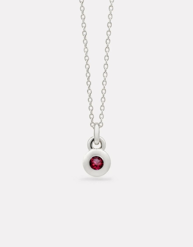 Najo - July Silver & Ruby Birthstone Necklace