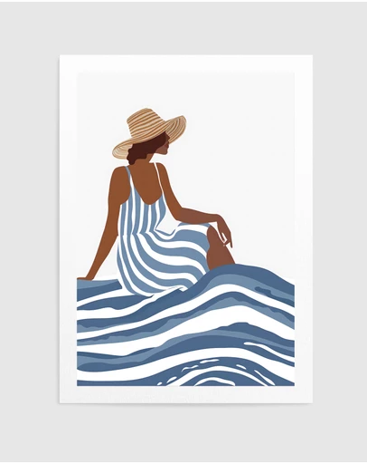 Olive et Oriel - The Girl In The Striped Dress by Andreas Magnusson Art Print