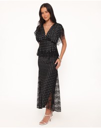 Petal & Pup - Ailbhe Lace Skirt - Black Polka Dot