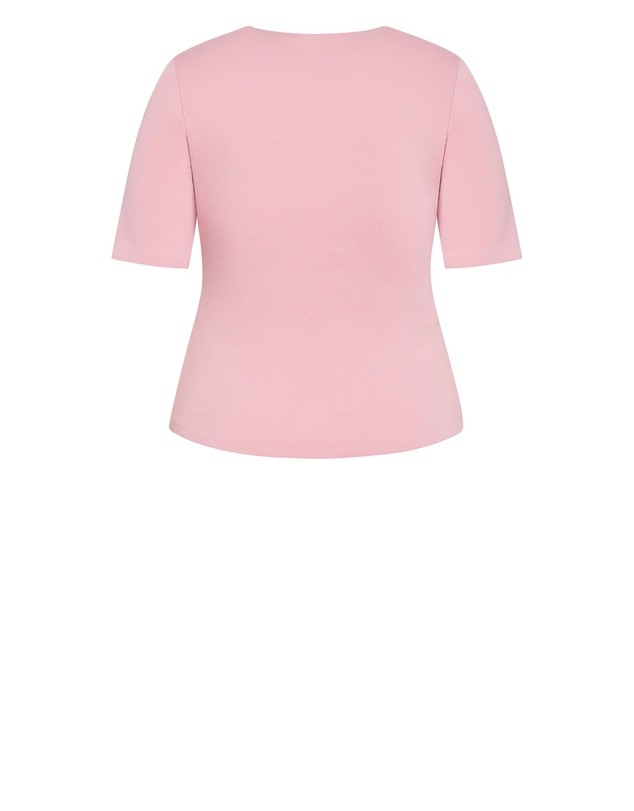 City Chic - Plus size Cinched Side Tee - dusty pink