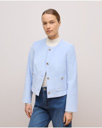 Trenery - Italian Cord Button Front Jacket in Mist Blue