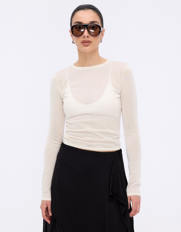 Minima Esenciales - Haze Semi Sheer Knit Top