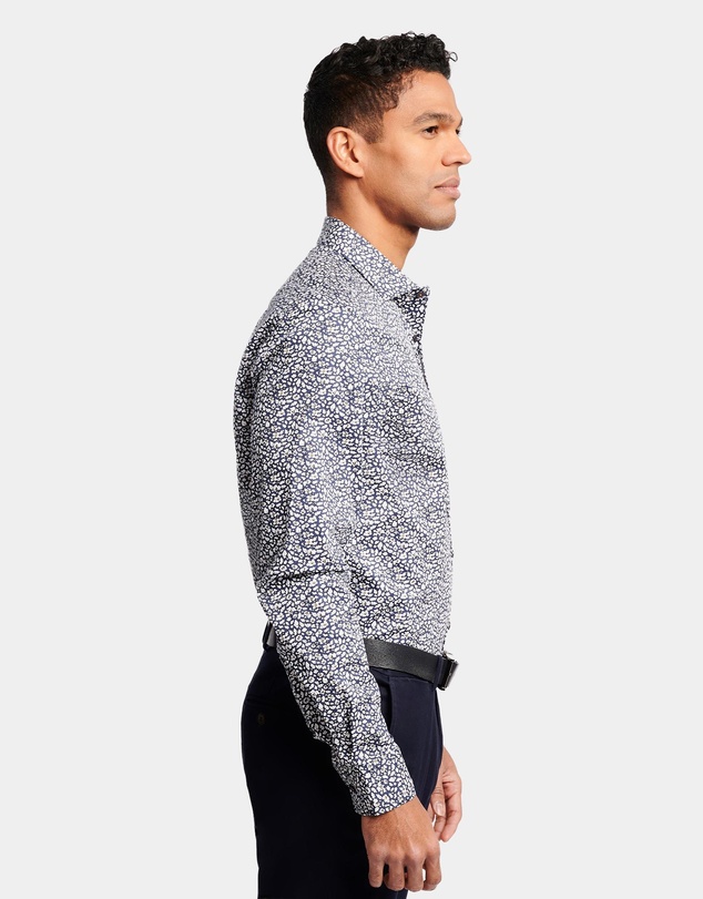 Brooksfield - ABSTRACT FLORAL PRINT REG FIT BUSINESS SHIRT