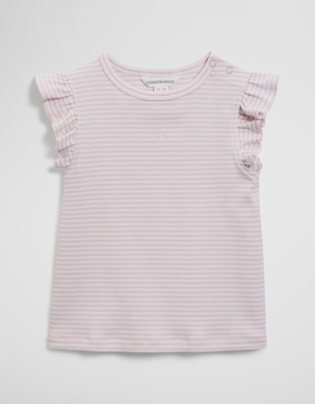 Country Road - Australian Cotton Blend Short Sleeve Stripe Rib T-shirt