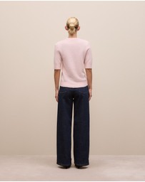 Trenery - Alpaca Merino Blend T-shirt in Rose Quartz