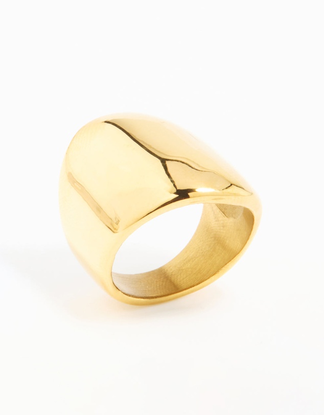 Lovisa - Waterproof Gold Plated Stainless Steel Statement Rectangle Ring