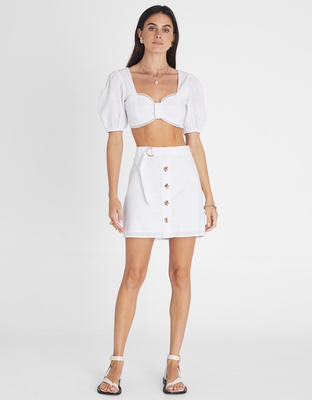 Heaven Australia - Pearl Button Up Mini Skirt