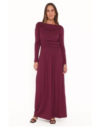 Petal & Pup - Shirley Long Sleeve Maxi Dress - Burgundy