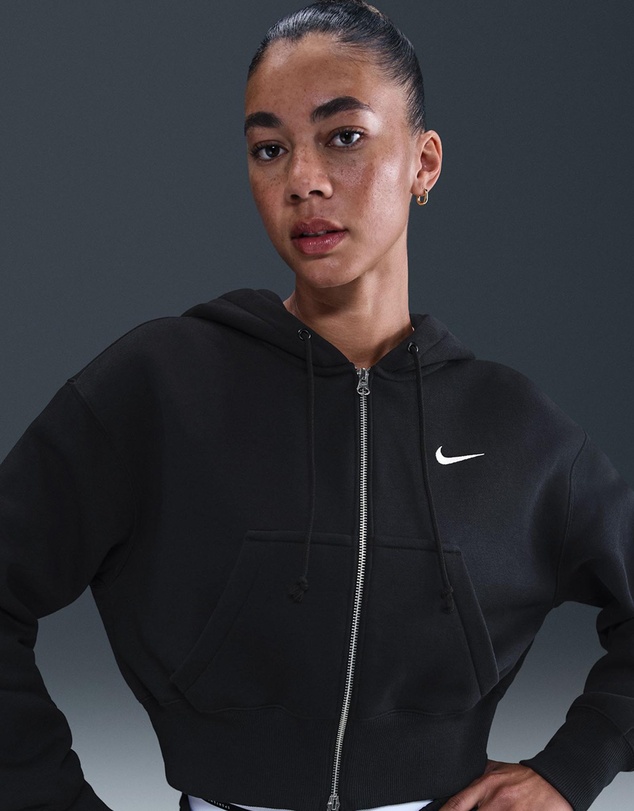 Nike - Sportswear Phoenix Fleece Loose Full-Zip Cropped Hoodie