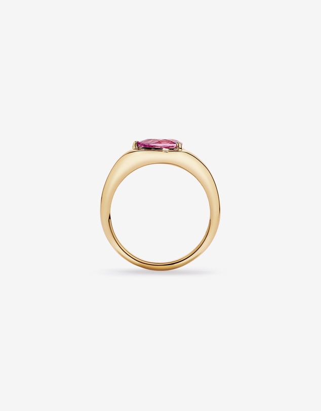 Michael Hill - Pear Cut Blush Pink Tourmaline East-to-West Set Ring in 10kt Yellow Gold