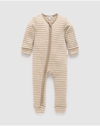 Purebaby - Striped Merino Growsuit -Kids-Babies