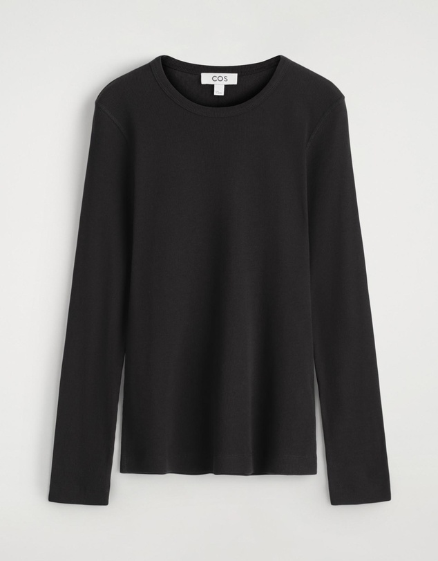 COS - Ribbed Jersey Long-Sleeved Top