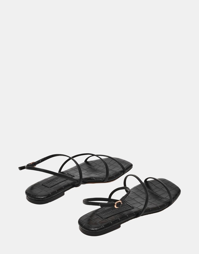 Steve Madden - Tango Black Leather Sandals