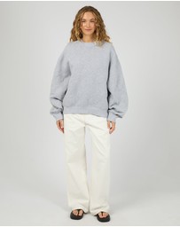 All About Eve - Serif Oversized Box Crew Grey Marle