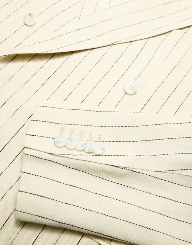 Calibre - Striped Double-Breasted Suit Jacket Bone