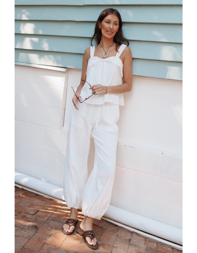 Petal & Pup - Ayden Balloon Hem Pants - White
