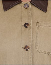 Petal & Pup - Elliot Contrast Collar Barn Jacket - Khaki