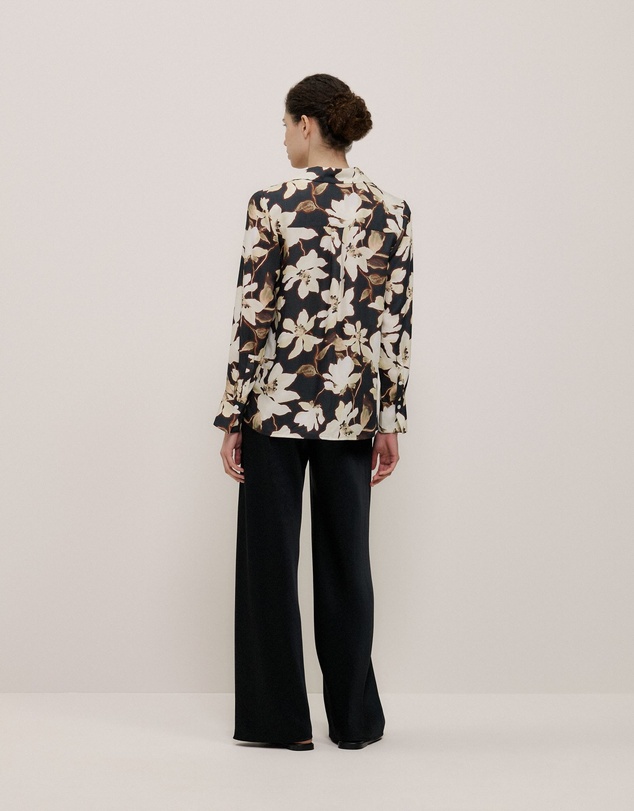 Trenery - Calais Modal Camp Collar Shirt in Black