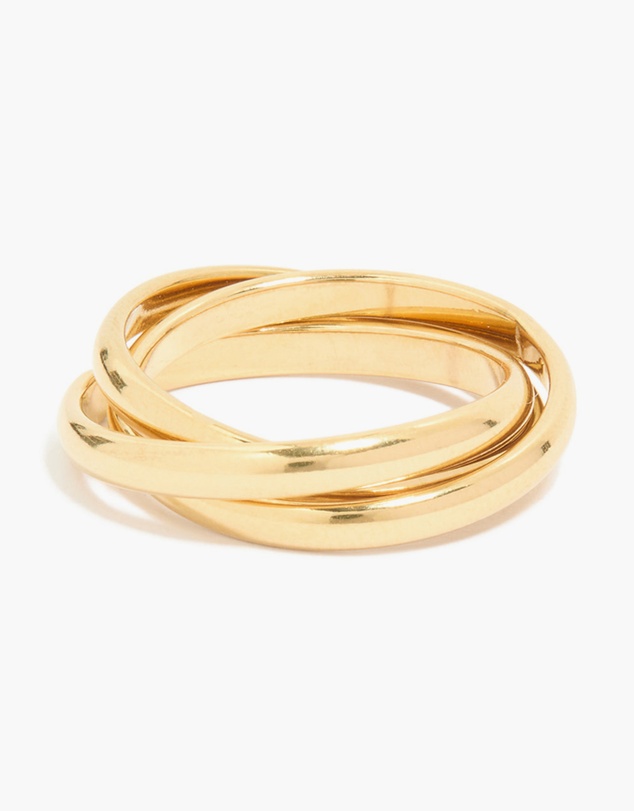 Lovisa - Waterproof Gold Plated Stainless Steel Locked Trio Band Layered Ring