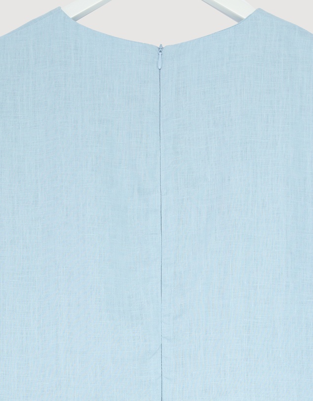 Revibe - Repaired AERE Elowen Linen Puff Sleeve Midi Dress - AU 18