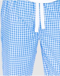Sant And Abel - Men's Hepburn Gingham Light Blue PJ Pants