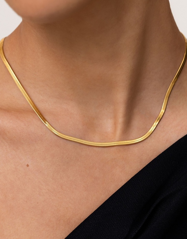 SAINT VALENTINE - Sphinx 3mm Snake Chain Necklace - Gold