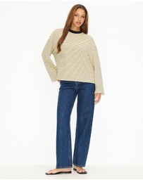 Dazie - Nostalgia Stripe Oversized LS Tee