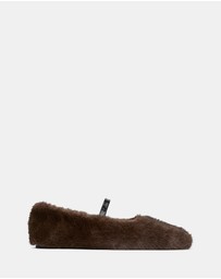 ARKET - Faux-Fur Mary Jane Flats