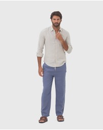 Coast Clothing - Long Sleeve Linen Shirt in Natural Sand