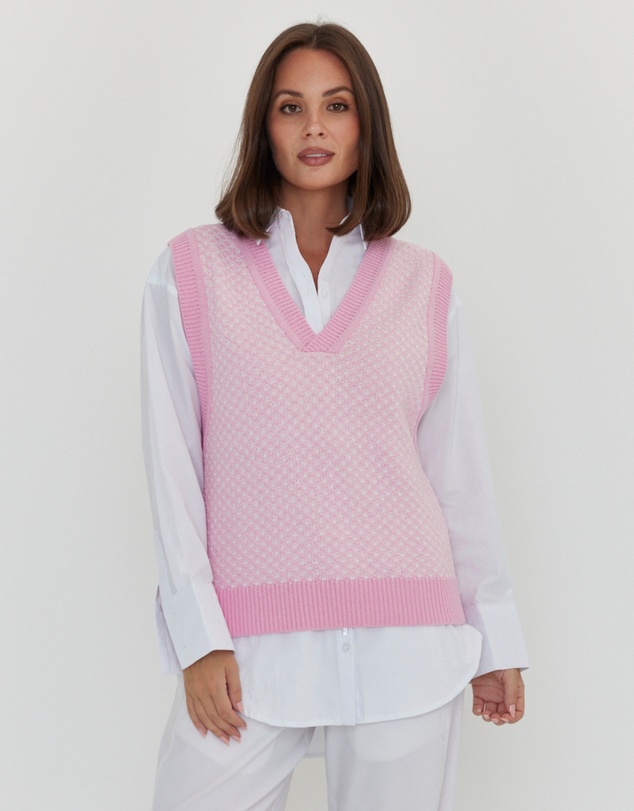 ALEXANDRA - Lula Knit Vest Pink