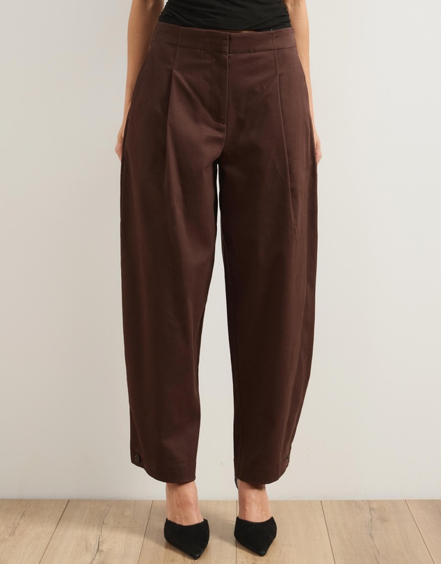 Atmos&Here - Barrel Leg Cotton Twill Pants