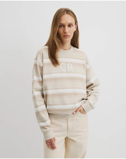Country Road - Australian Cotton Stripe Country Road Logo Sweat