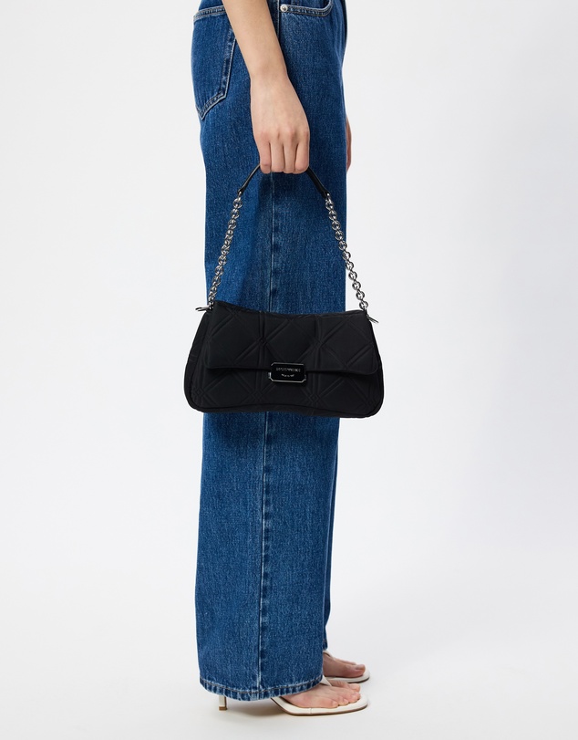 Emporio Armani - Logo Embossed Half Flap Shoulder Bag