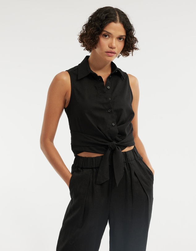 Amelius - Naomi Wrap Crop Shirt