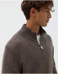 AERE - Merino Wool Quarter Zip Sweater