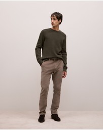 Trenery - Merino Cable Detail Crew in Winter Moss