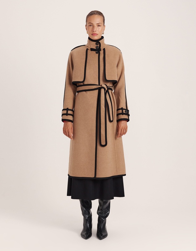 SABA - Kayla Wool Contrast Long Coat
