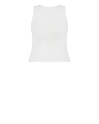 City Chic - Plus size Tara Motif Rib Tank - ivory