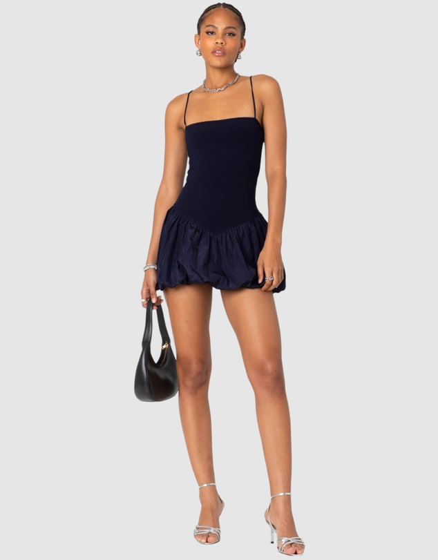 EDIKTED - Ribbed Bubble Skirt Mini Dress
