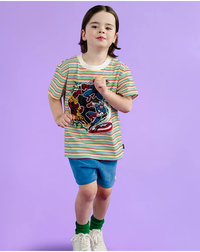 Rock Your Kid - Stripe Avengers Tee - Kids-Teens