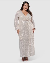 Pink Dusk by Curve Project - All I Want Sequin Maxi Dress