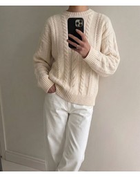 Atmos&Here - Drew Oversized Textured Cable Knit Jumper