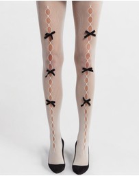 High Heel Jungle - Nevermore Pearl Bow Tights