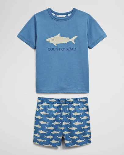 Country Road - Short Sleeve Shark Pyjama Set
