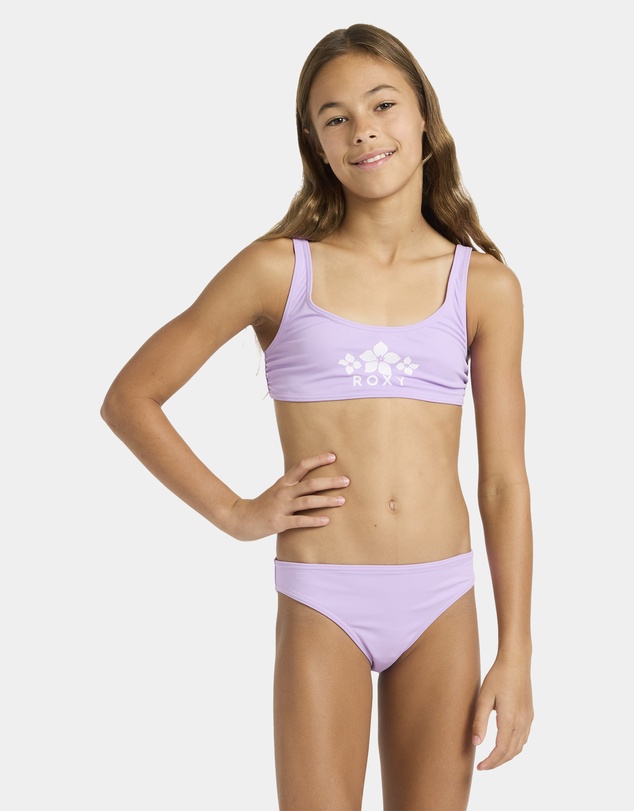 Roxy - Girls 4 to 16 Solid Active Bralette Set Two Piece