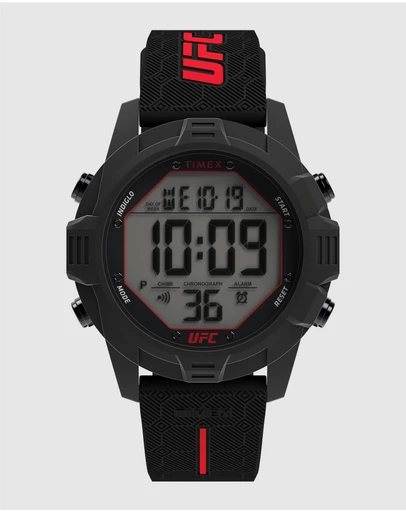 UFC - UFC Brawler 42.5mm Black Digital Dial with Two Tone Black and Red Silicone Strap