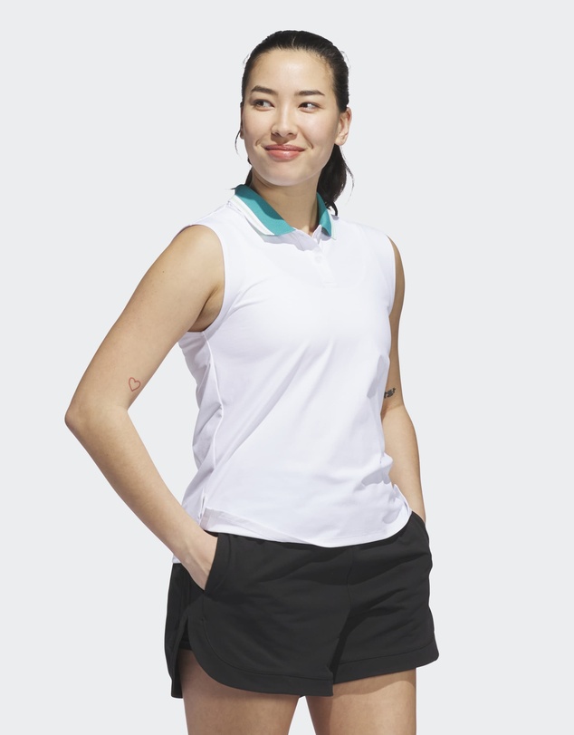 adidas Performance - Beyond The Course Twistknit Sleeveless Polo Shirt Womens