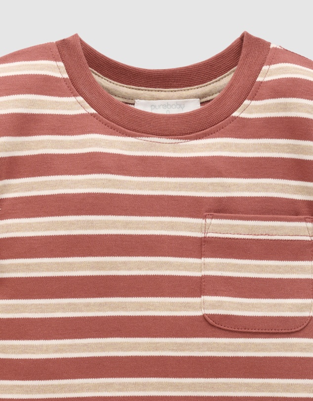 Purebaby - Stripey Thick Long Sleeve Tee -Kids-Babies